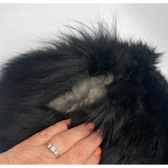 Vintage Black Fur Hand Muff With Drawstring - Picture 3 of 8